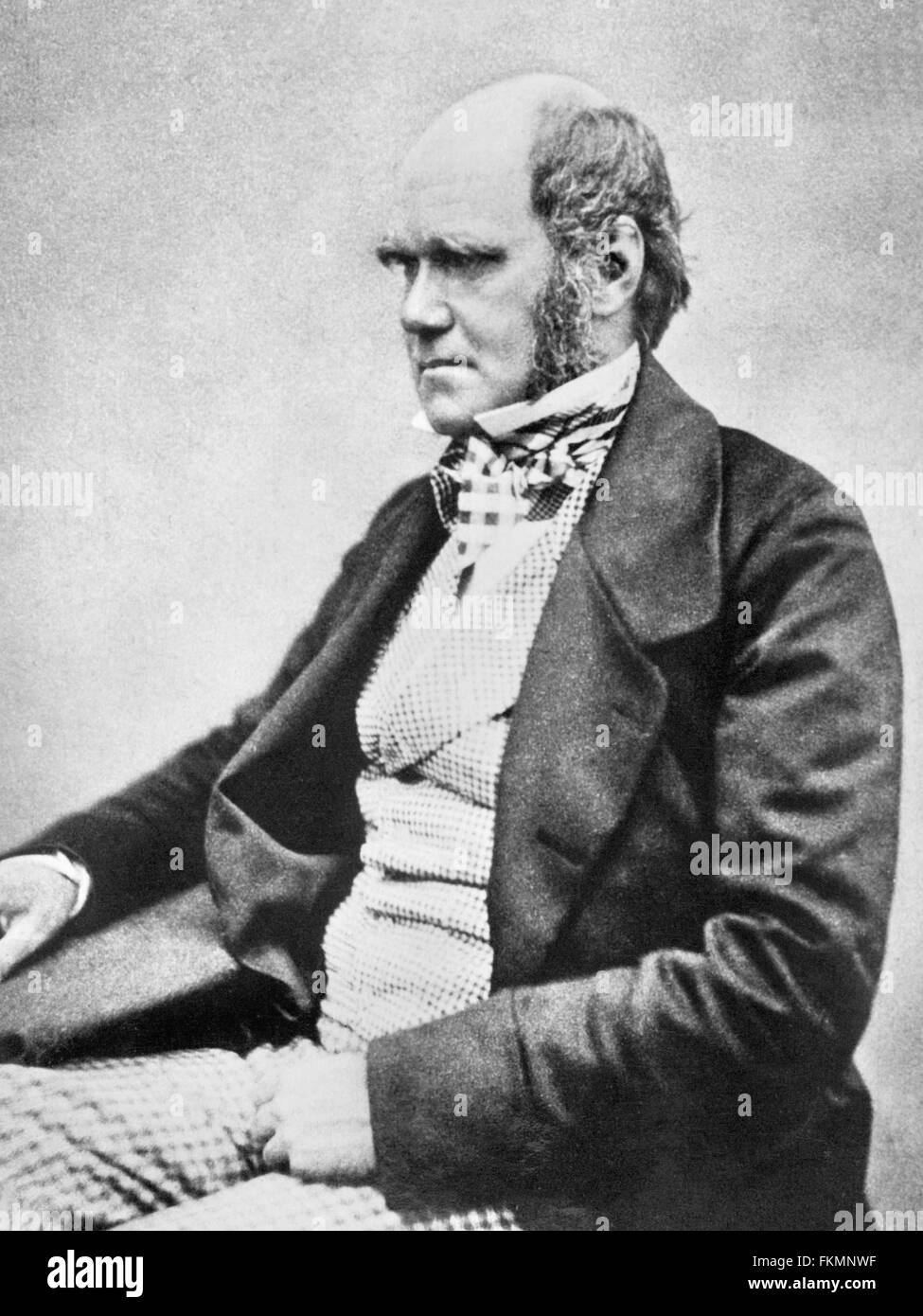 Charles Darwin. Porträt der englische Naturforscher Charles Darwin, (1809-1882) c.1854, als Darwin 45 Jahre alt war. Stockfoto