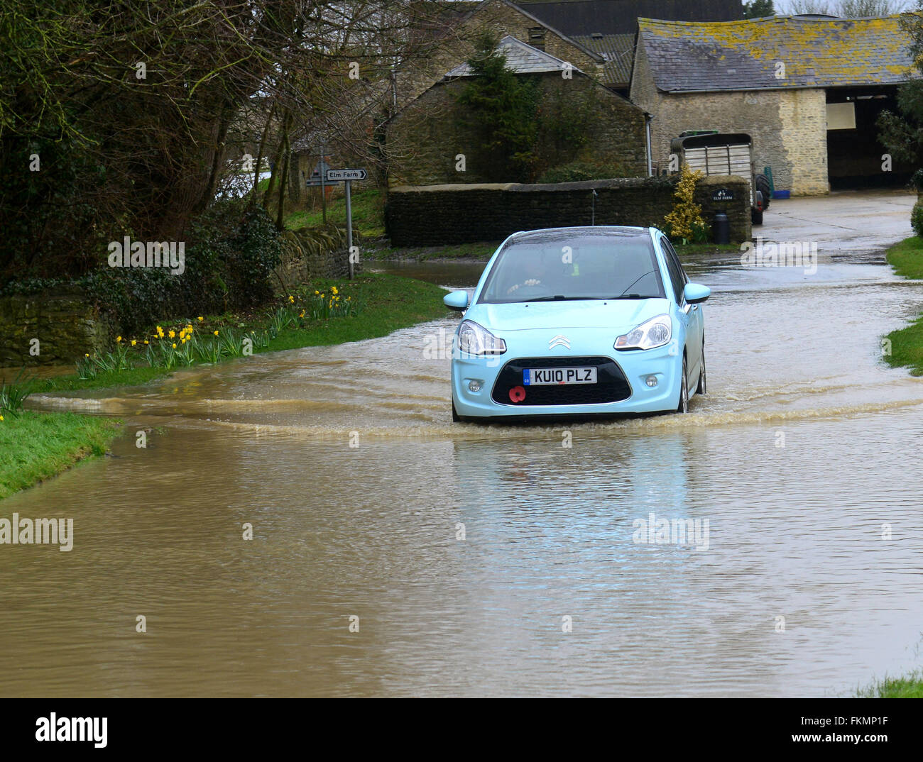 Stratton, UK. 9. März 2016. Stratton Audley Dorf Überschwemmungen 9. März 2016 Credit: Cpuk/Alamy Live News Stockfoto