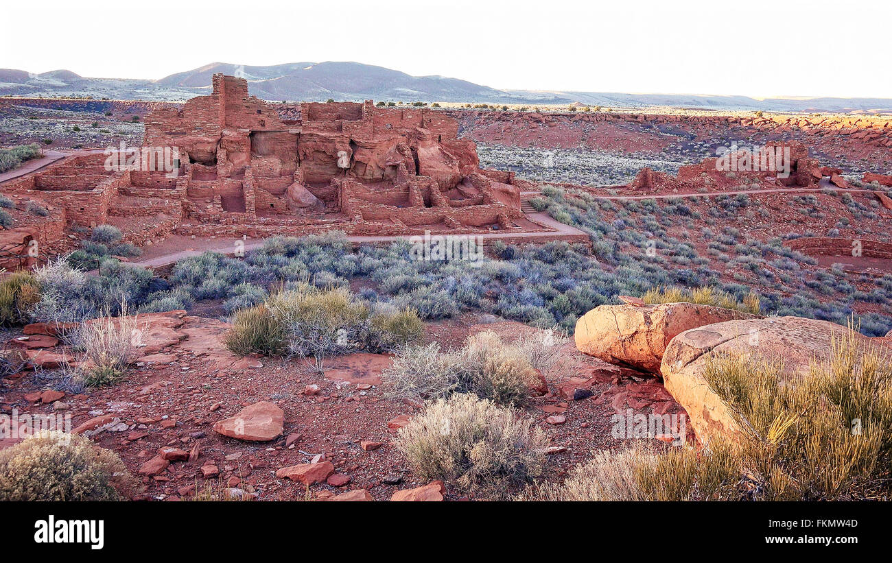 Das Wupatki Pueblo ist die größte indianischen Ruinen am Wupatki National Monument im nördlichen Arizona Stockfoto