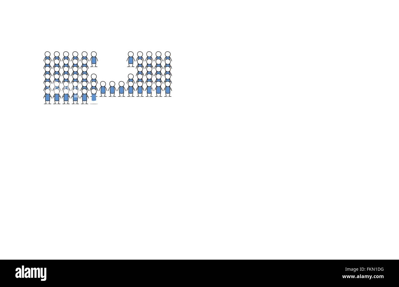 Gruppe von Personen bilden ein paar Puzzleteile. Stock Vektor