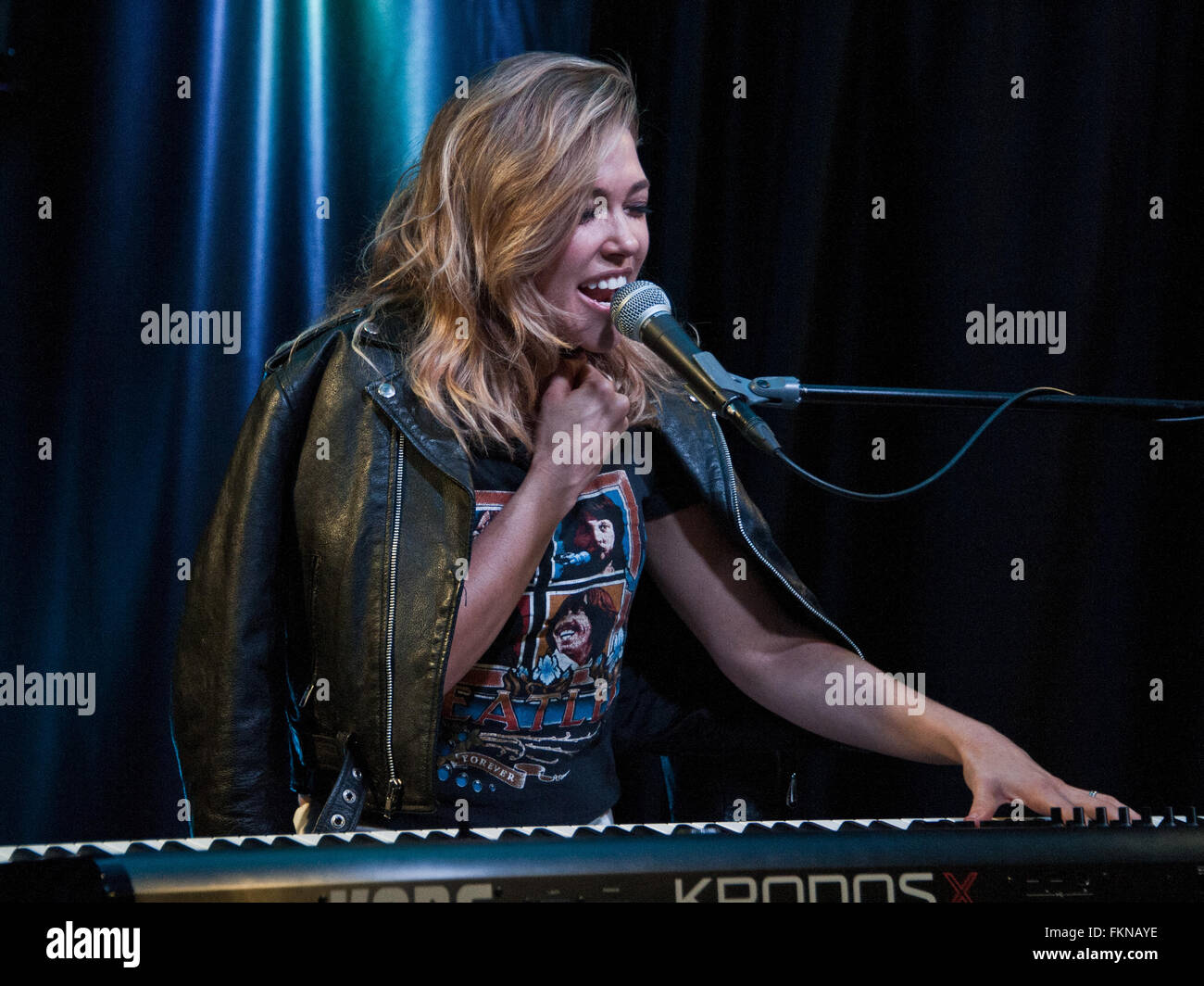 Bala Cynwyd, Pennsylvania, USA. 8. März 2016. US-amerikanische Sängerin Rachel Platten besucht Q102 Performance-Theater. Stockfoto