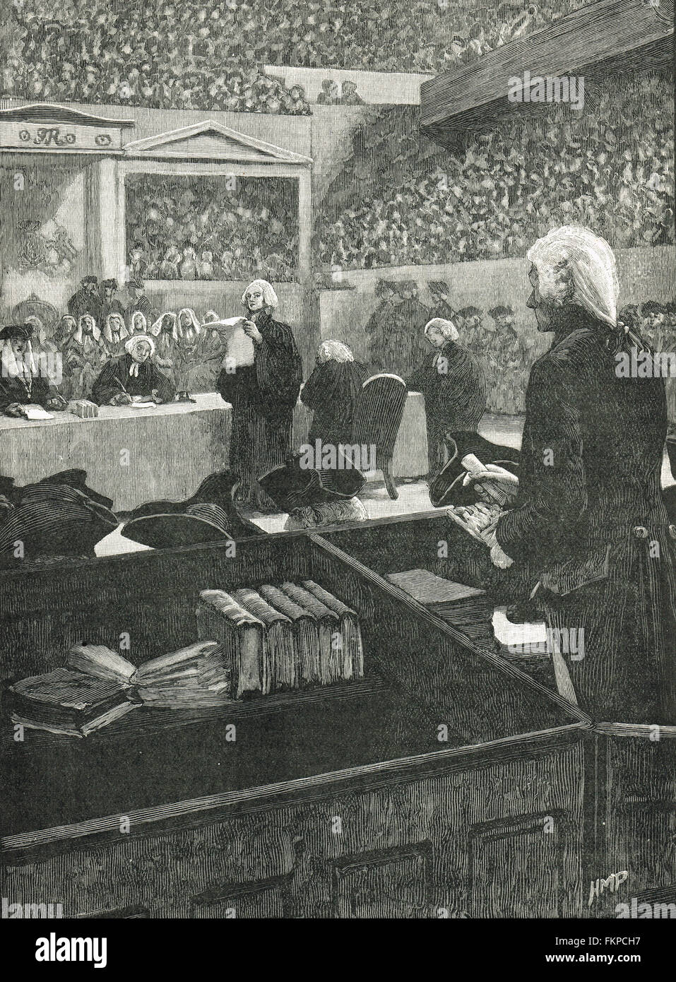 Testversion von Warren Hastings im britischen Parlament 1788-1795 Stockfoto