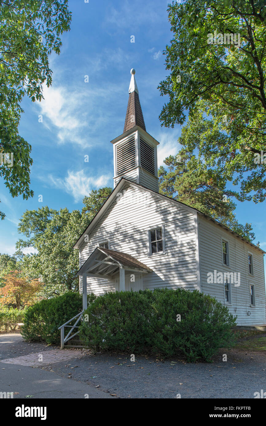 Mount Pleasant Kirche in Tanglewood Park, Forsyth County, North Carolina. Stockfoto
