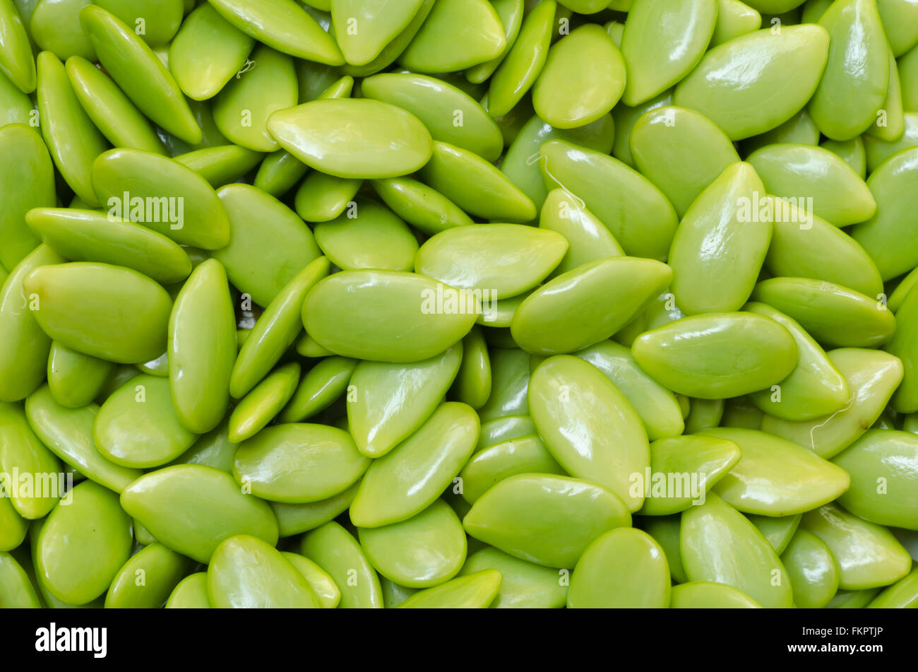 Grüne Samen weiß Popinac Hintergrund Stockfoto