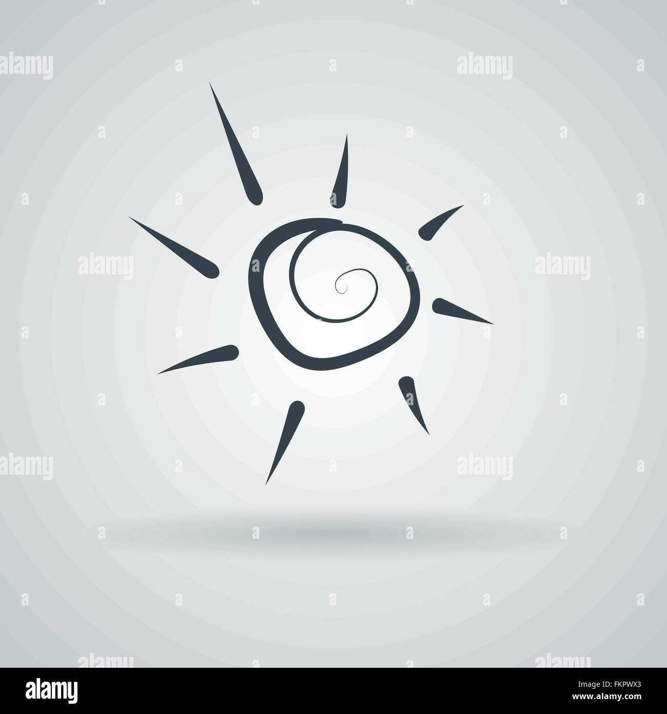 Vektor Icon mit der stilisierten Spirale Sonne Stock Vektor