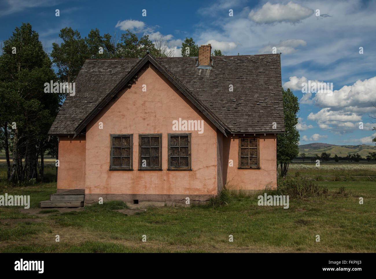 Verlassenen Bauernhaus in Wyoming Stockfoto