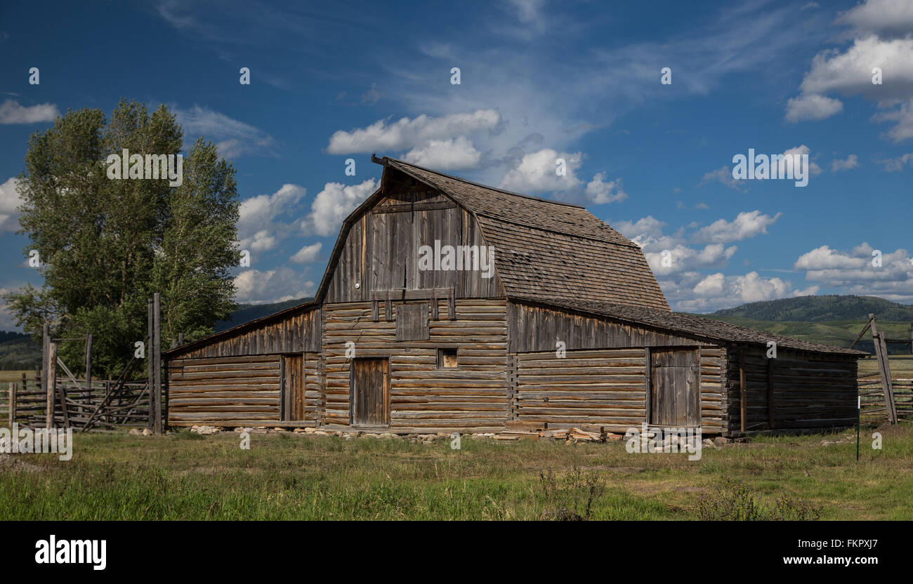 Alte Scheune in Wyoming Stockfoto
