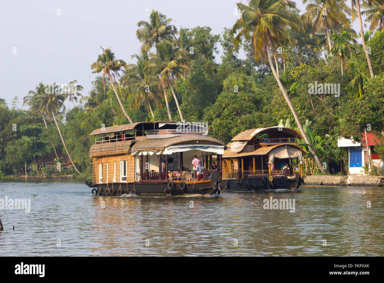 Kerala Hausboote, Kettuvalloms (Riceboats) Stockfoto
