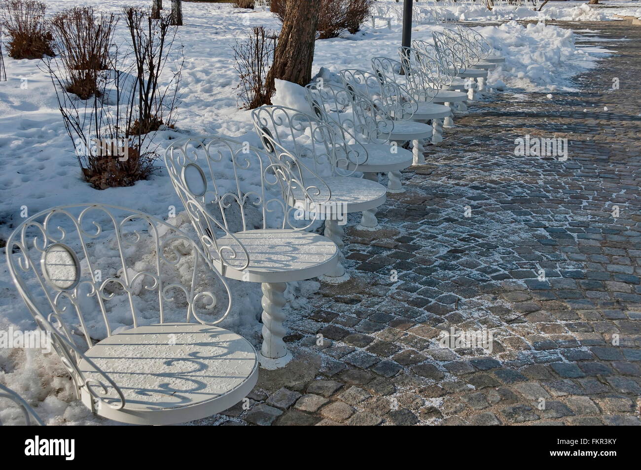 Malerische Ort für Erholung in winterlichen Tag, South Park, Sofia, Bulgarien Stockfoto