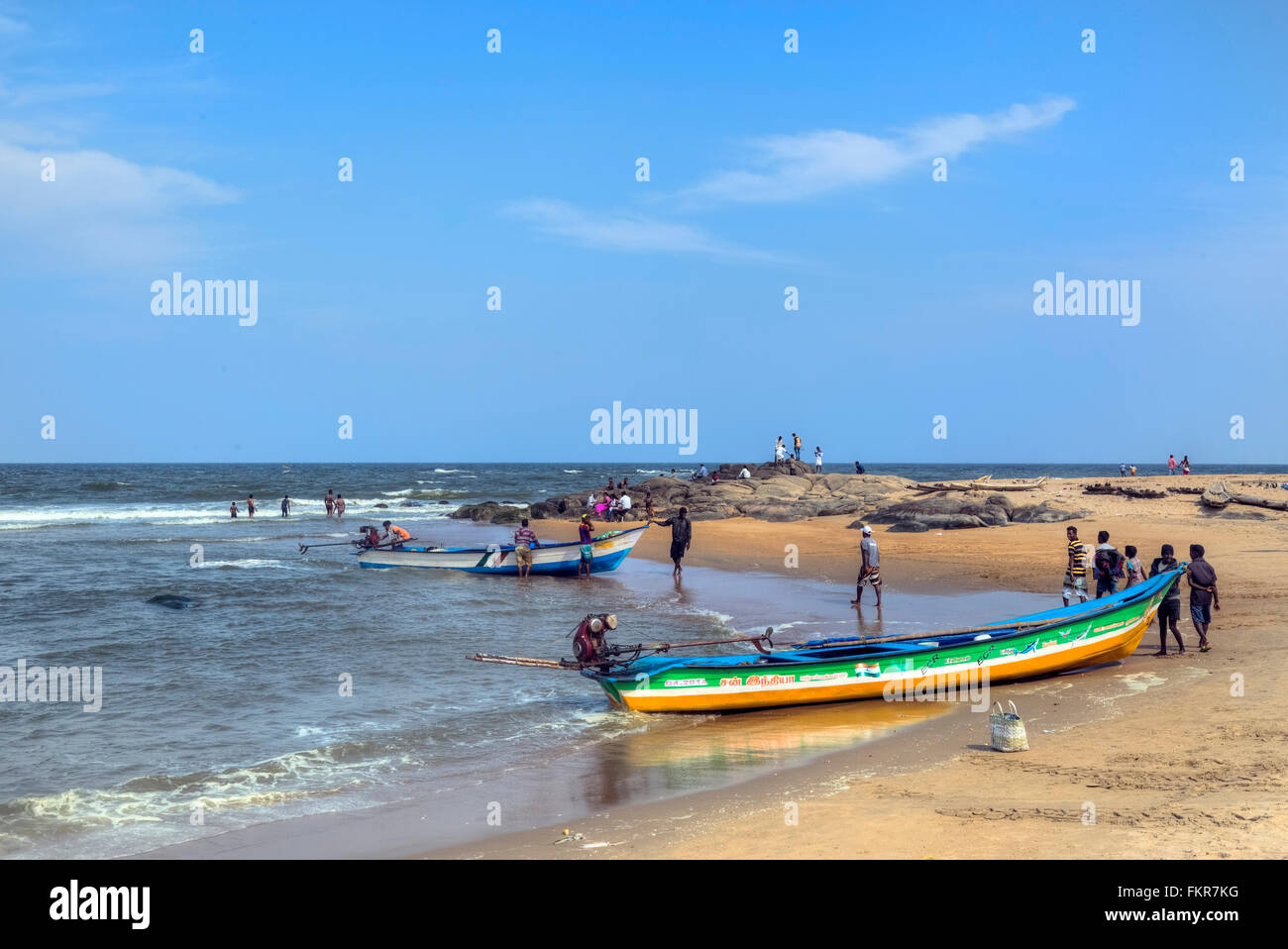 Kovalam Beach, Covelong, Chennai, Tamil Nadu, Indien Stockfoto