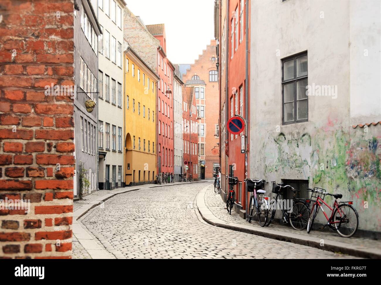 Amagergade, einer schönen malerischen Straße von Kopenhagen Stockfoto