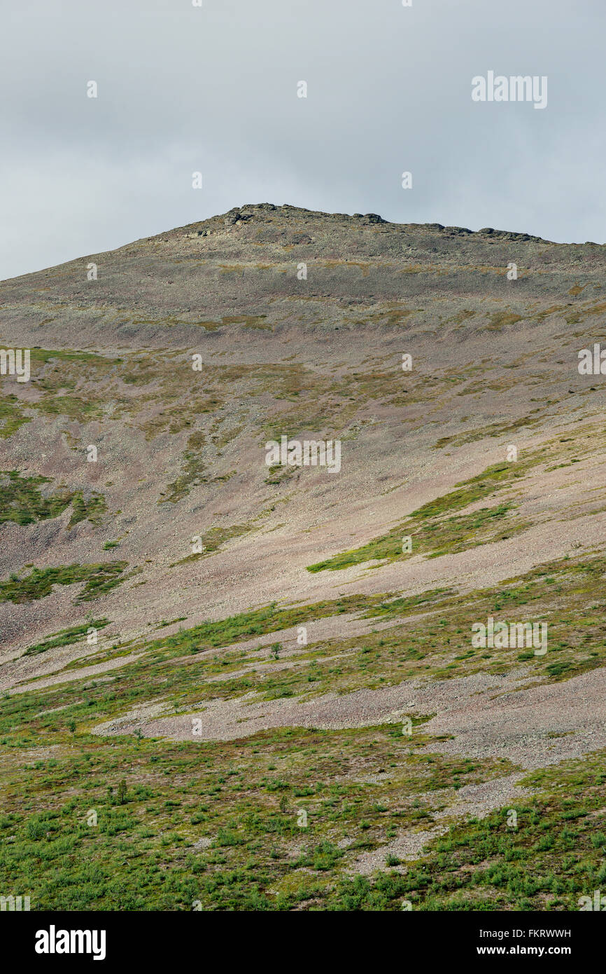 Aussicht von der Spitze des Sokosti fiel. Urho Kekkonen Nationalpark, Lappland, Finnland. Stockfoto