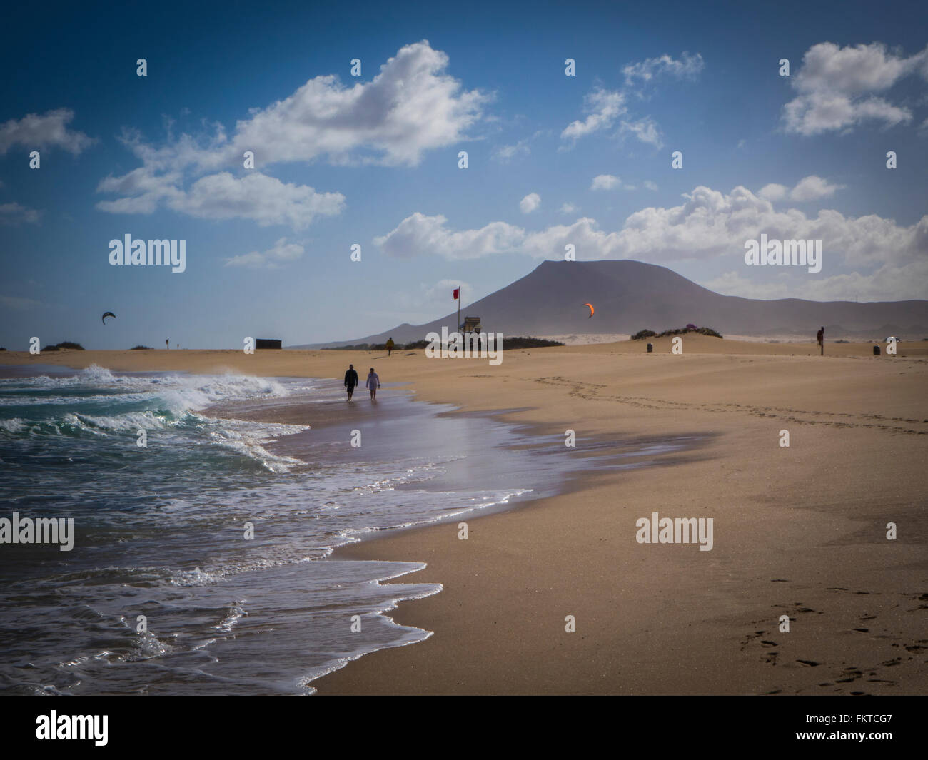 Sand Muster auf der Nature Reserve, Natural Park, Corralejo, Fuerteventura, Kanarische Inseln, Spanien. Stockfoto