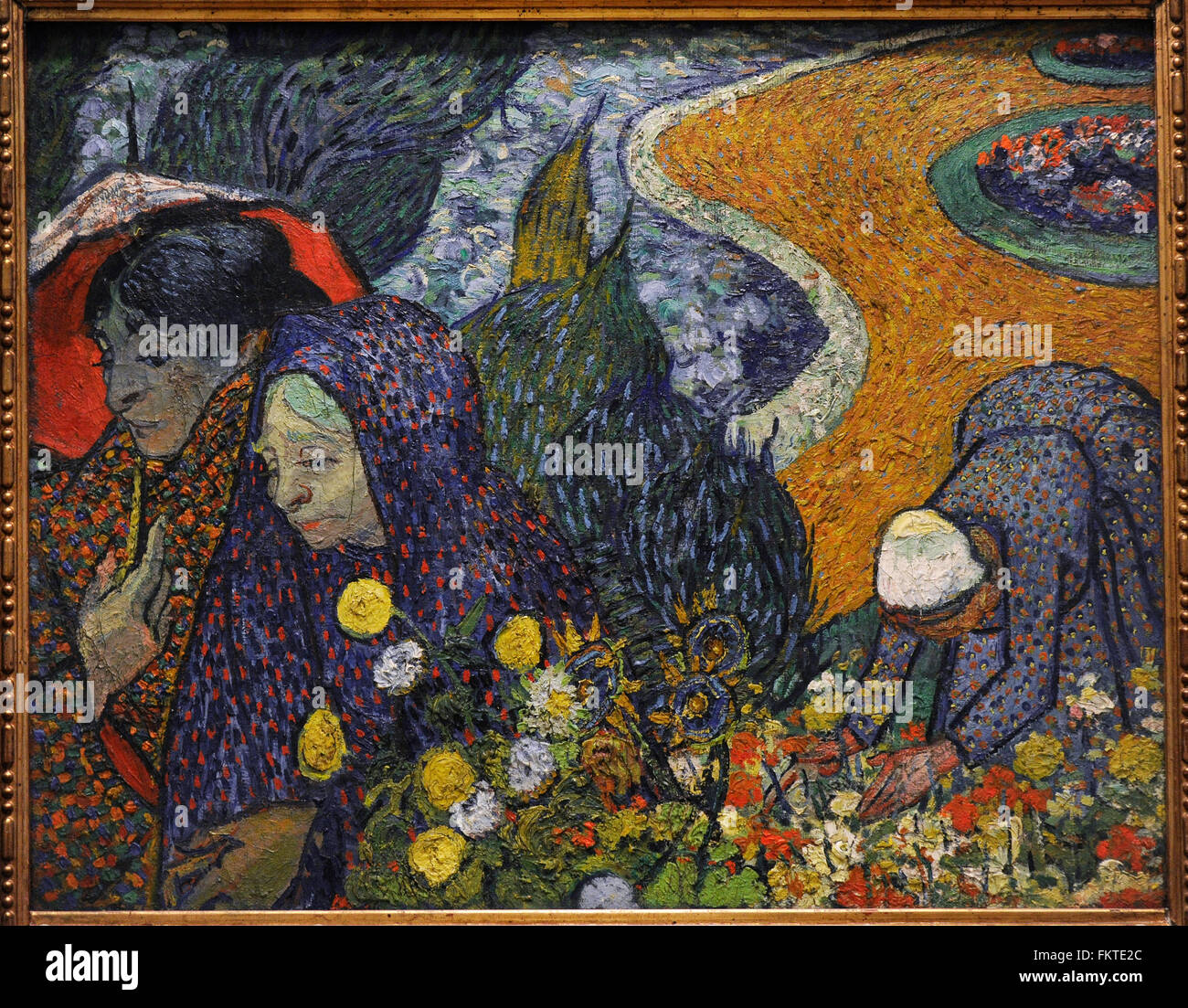 Vincent Van Gogh (1853-1890). Niederländische Post-Impressionisten Maler. Erinnerung an den Garten in Etten (Damen von Arles), 1888. Öl auf Leinwand. Die Eremitage. Sankt Petersburg. Russland. Stockfoto