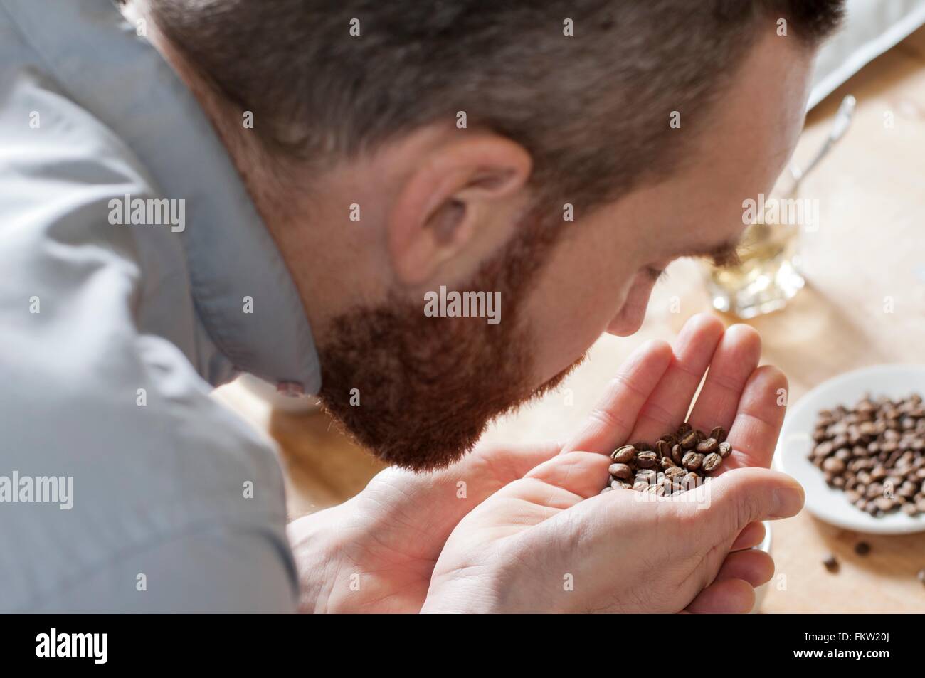 C Gebühr Schnupperkurse riechen C Gebühr Bohnen Stockfoto