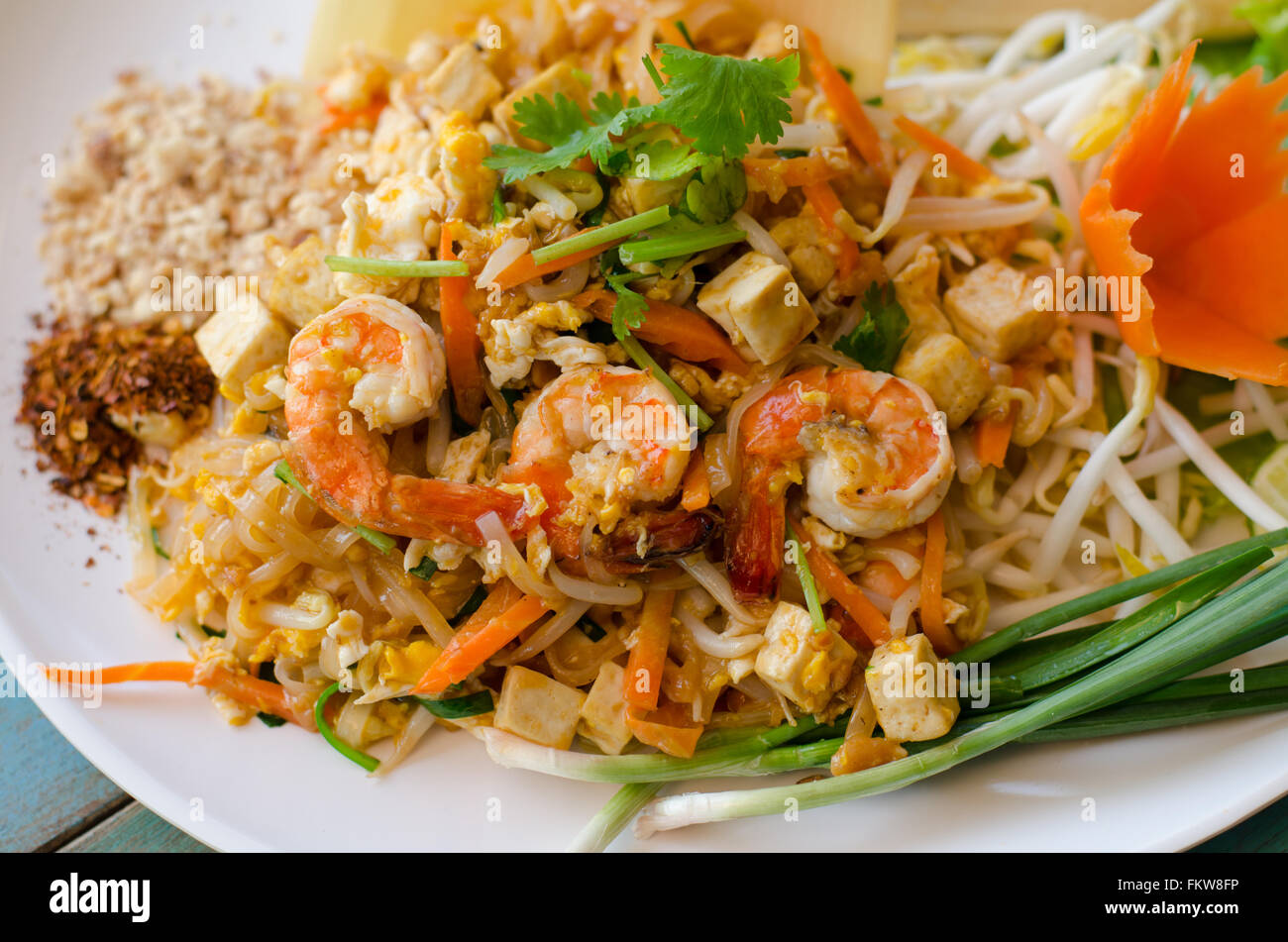 Pad Thai. Thai Nudeln Stil Stockfoto