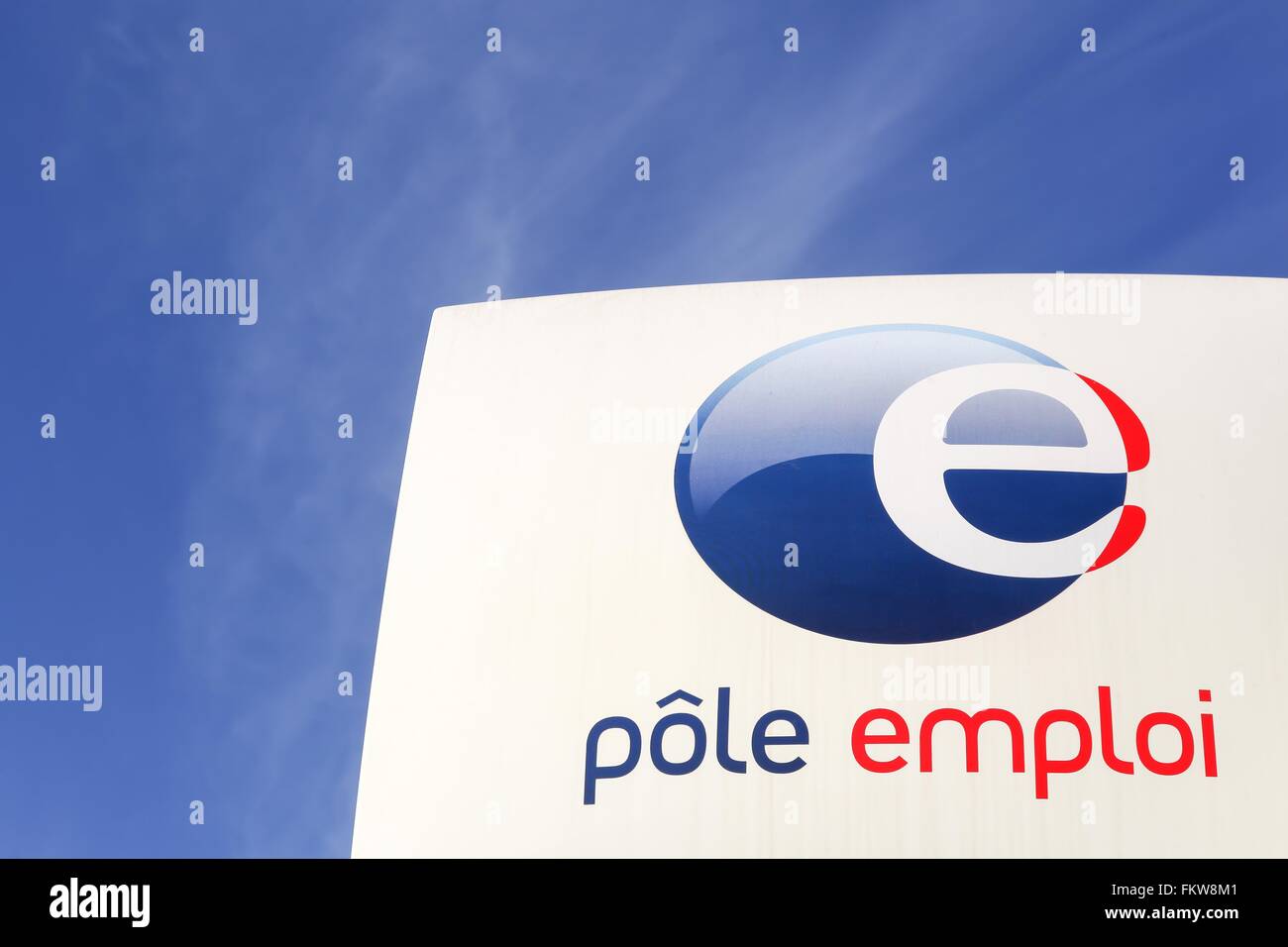 Pole Emploi Zeichen in Frankreich Stockfoto