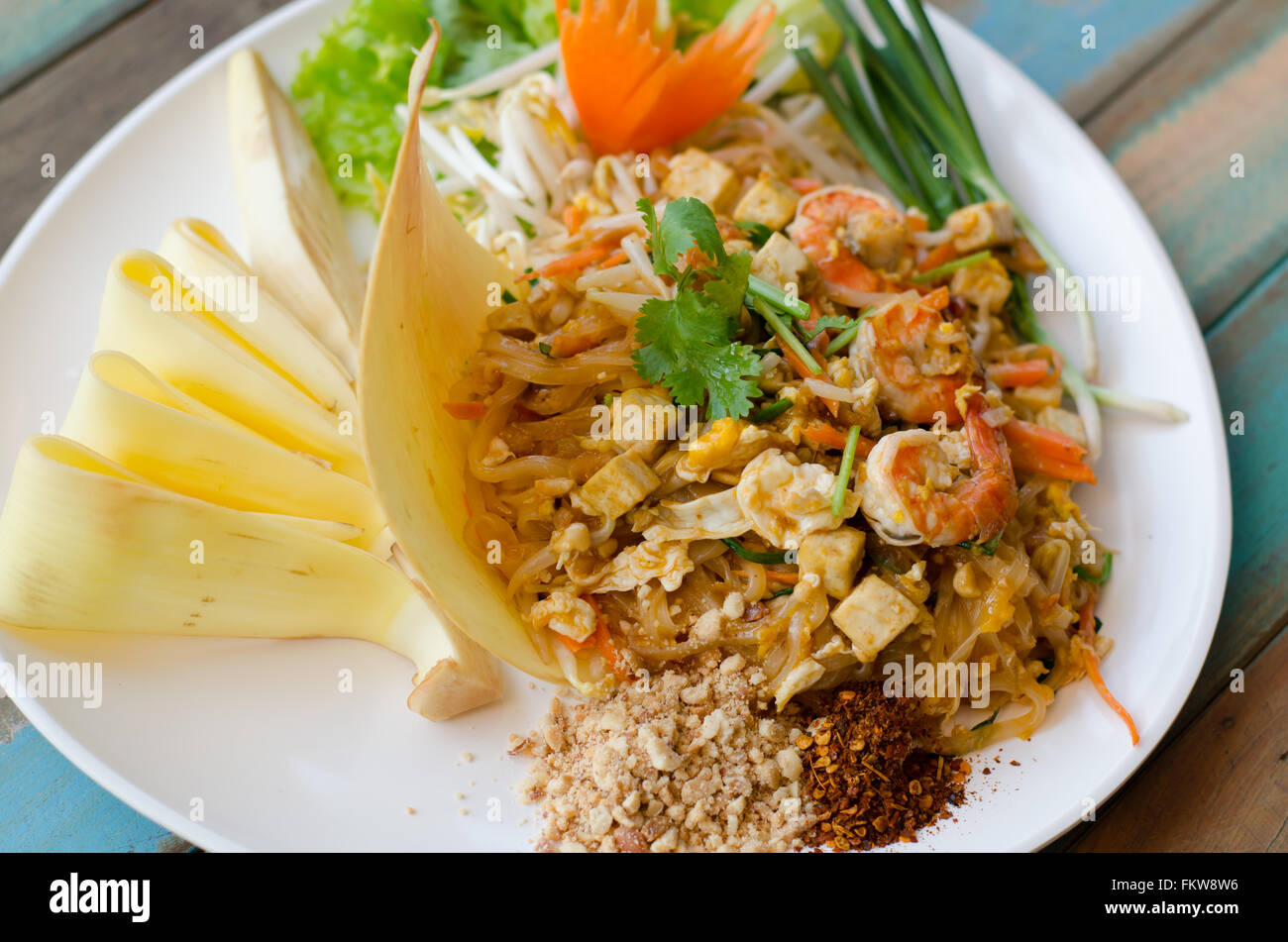 Pad Thai. Thai Nudeln Stil Stockfoto