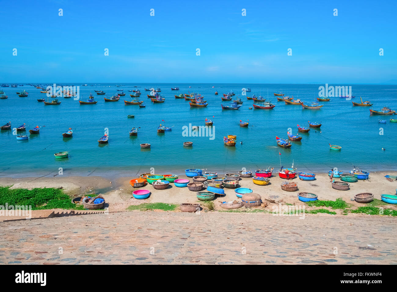 Bunte Fischerdorf Mui Ne, Vietnam, Südostasien Stockfoto