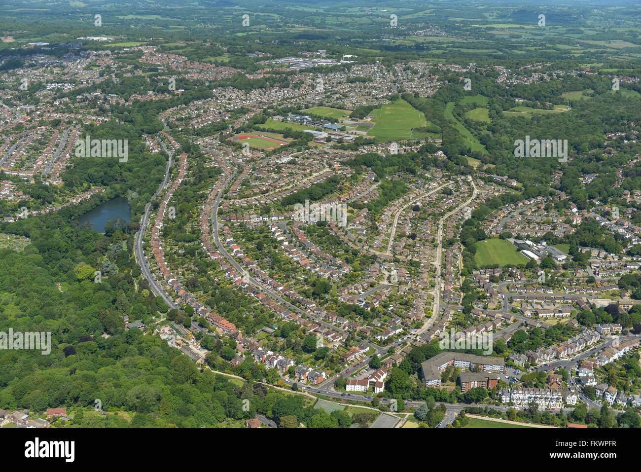 Eine Luftaufnahme der East Sussex Stadt von Hastings Stockfoto