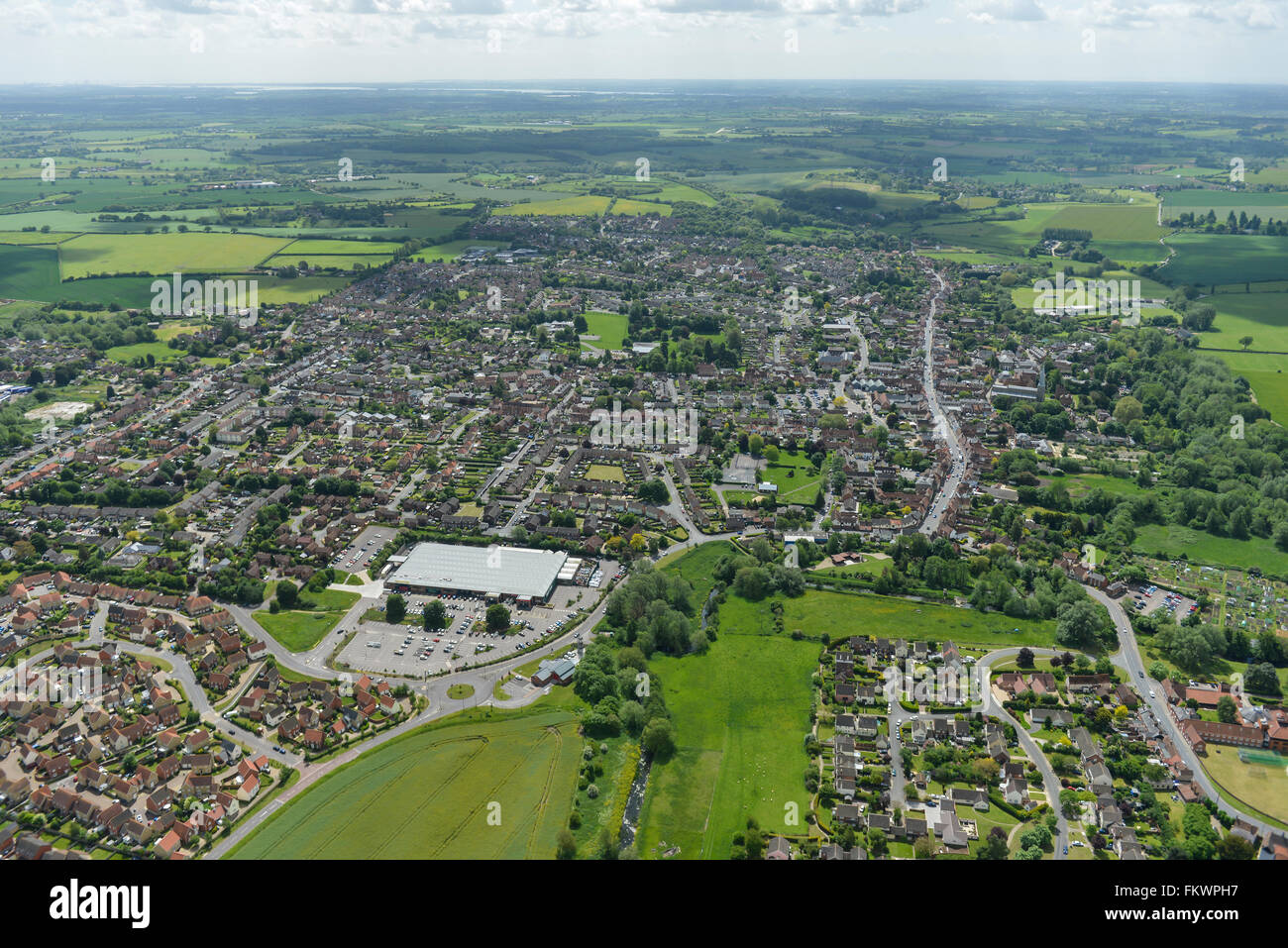 Allgemeine Luftaufnahmen der Suffolk Stadt der Hadleigh Stockfoto