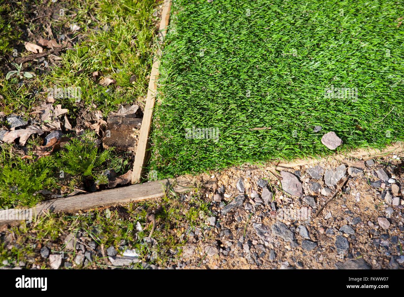 Astro Turf in den Gärten am Royal Horticultural Society. Wisley Stockfoto