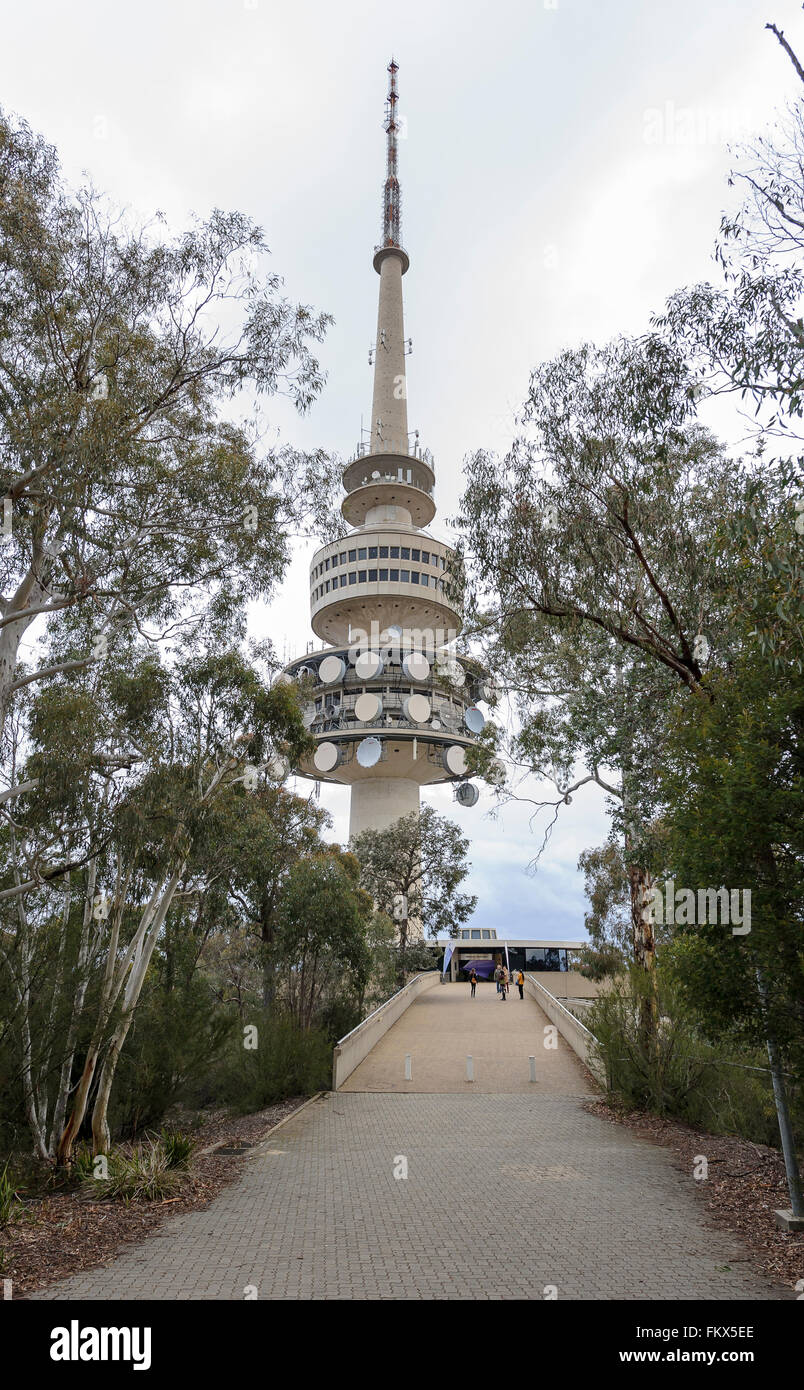 Telstra Tower, Black Mountain Tower, einem Telekommunikationsunternehmen in Australiens Hauptstadt Canberra Stockfoto