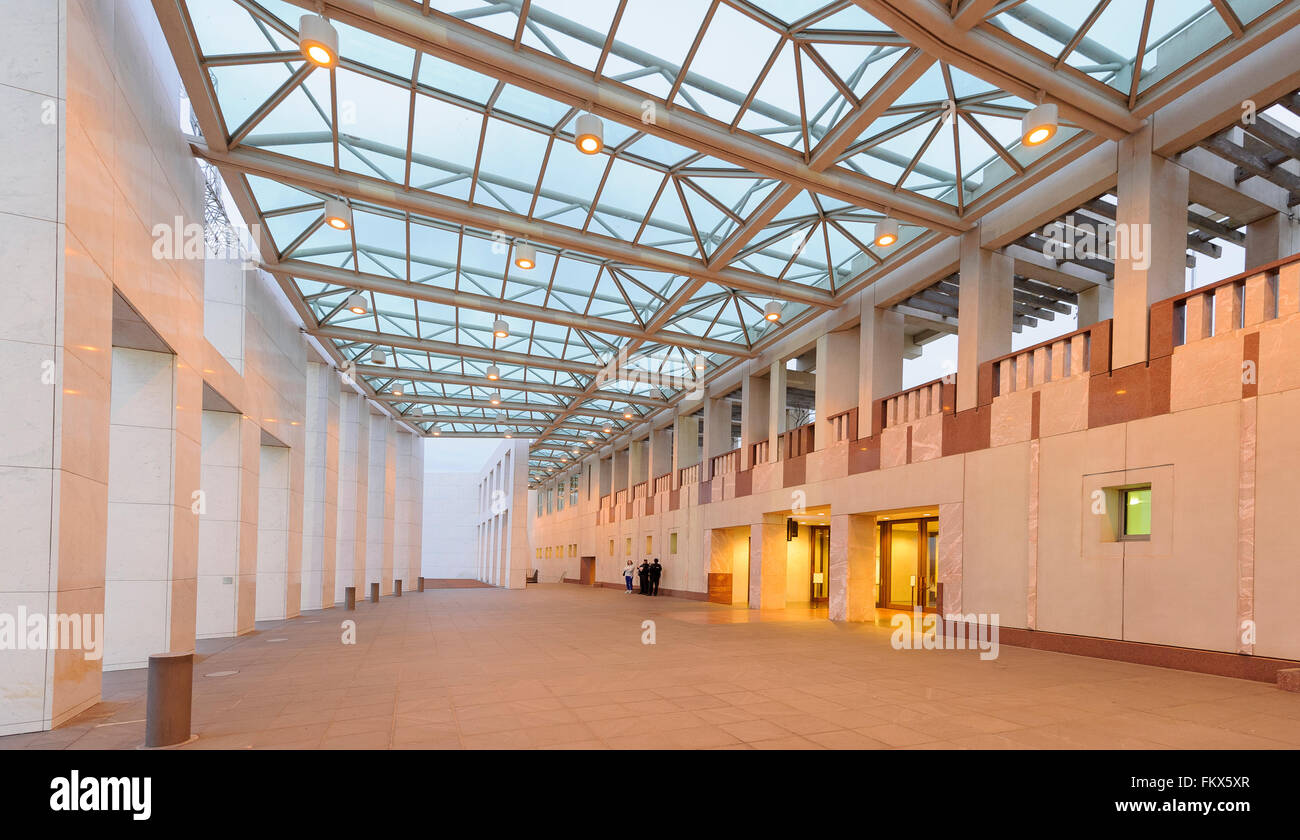 Der Eingang zu Australiens Parliament House, Capital Hill, Canberra, Australian Capital Territory (ACT), Australien Stockfoto