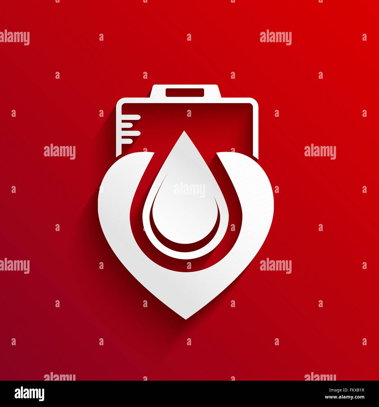 Spenden Sie Blut Konzeption auf rotem Grund Stock Vektor