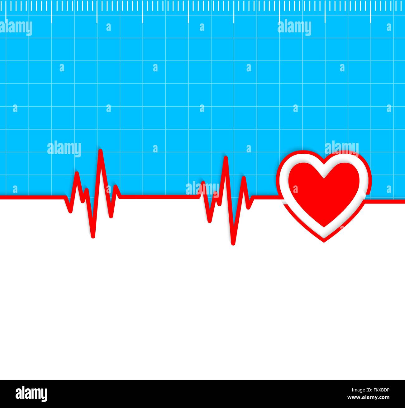 Elektrokardiogramm mit Herz Silhouette und Kopie-Raum. Nützlich als medizinischer Hintergrund Stock Vektor