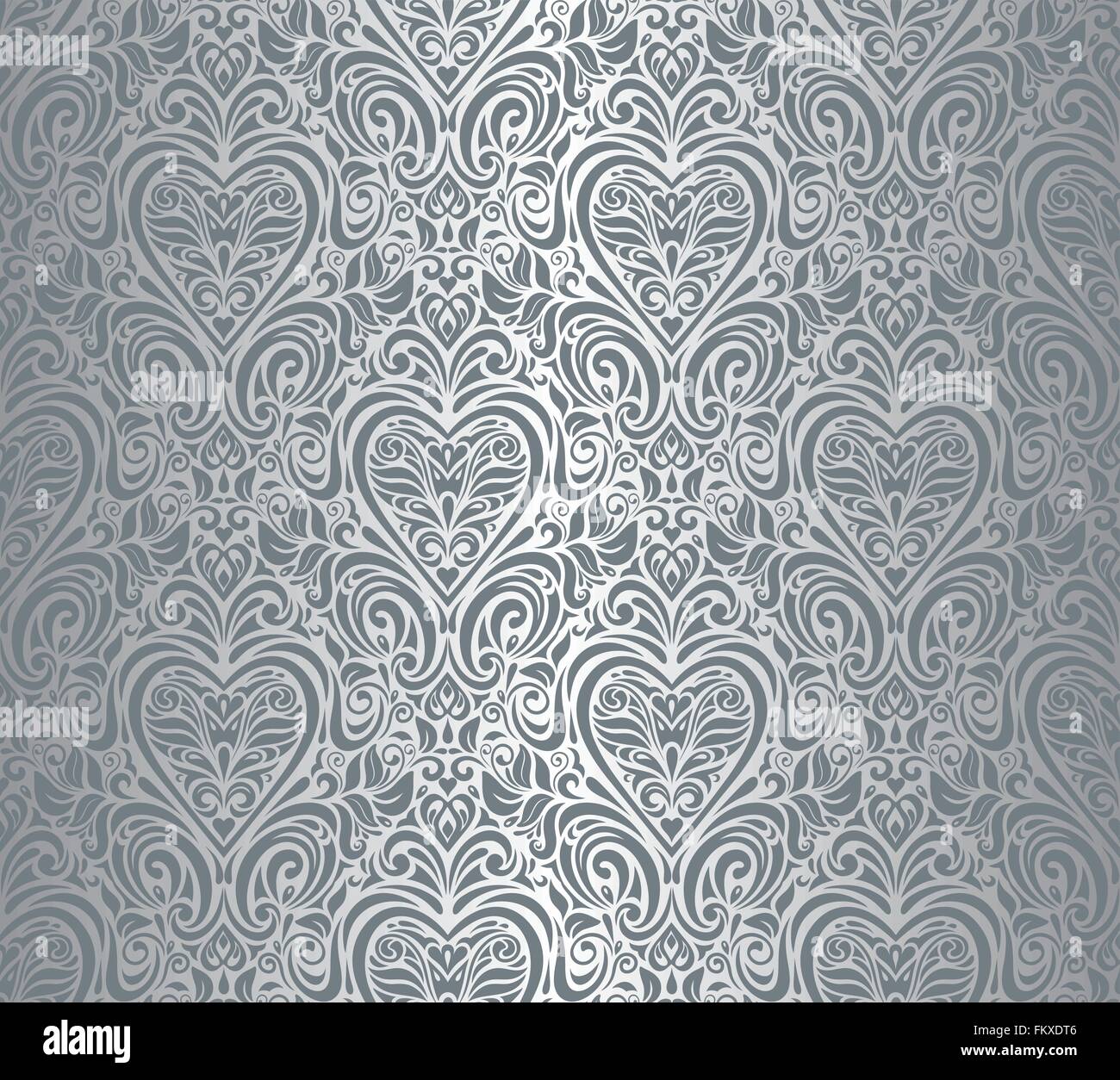 Silber Luxus Vintage Tapete dekorative Damast design Stock Vektor