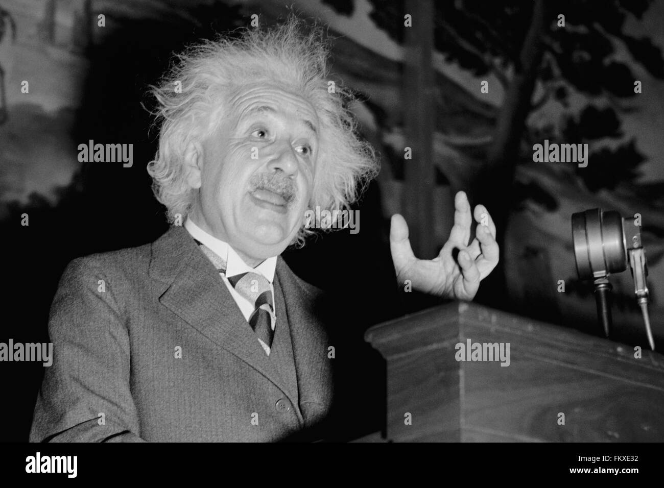 Albert Einstein sprechenden c1940. Stockfoto