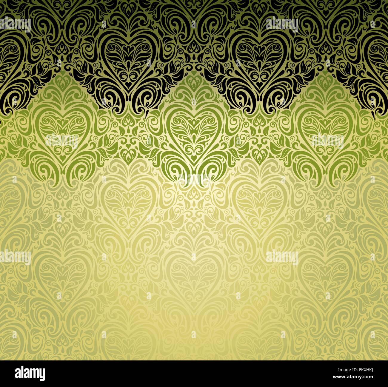 Grune Mode Vintage Einladung Hintergrund Design Mit Herz Symbol Ornamente Stock Vektorgrafik Alamy