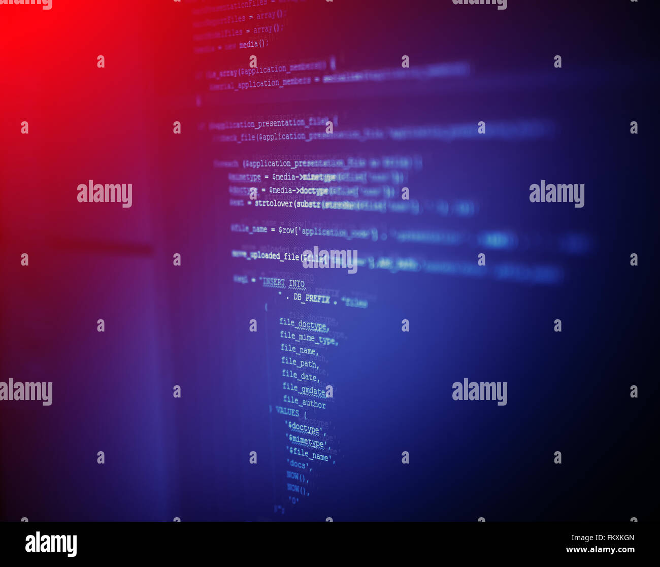 Web-Site Codes auf Computer-monitor Stockfoto