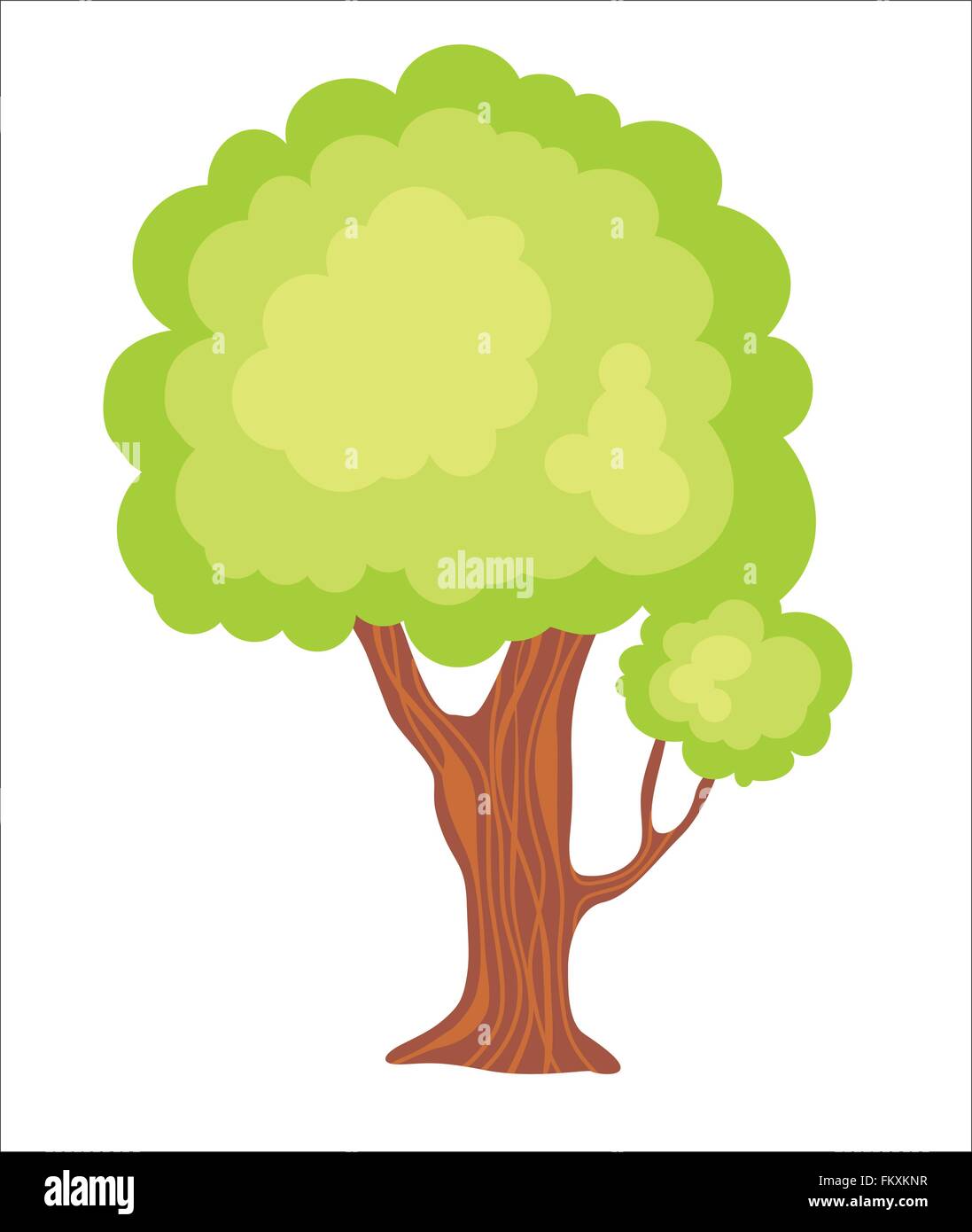 Grüner Garten Cartoon Baum Vektorgrafik Stock Vektor
