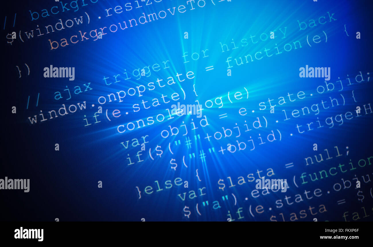 Web-Site Makrocodes auf Computer-monitor Stockfoto