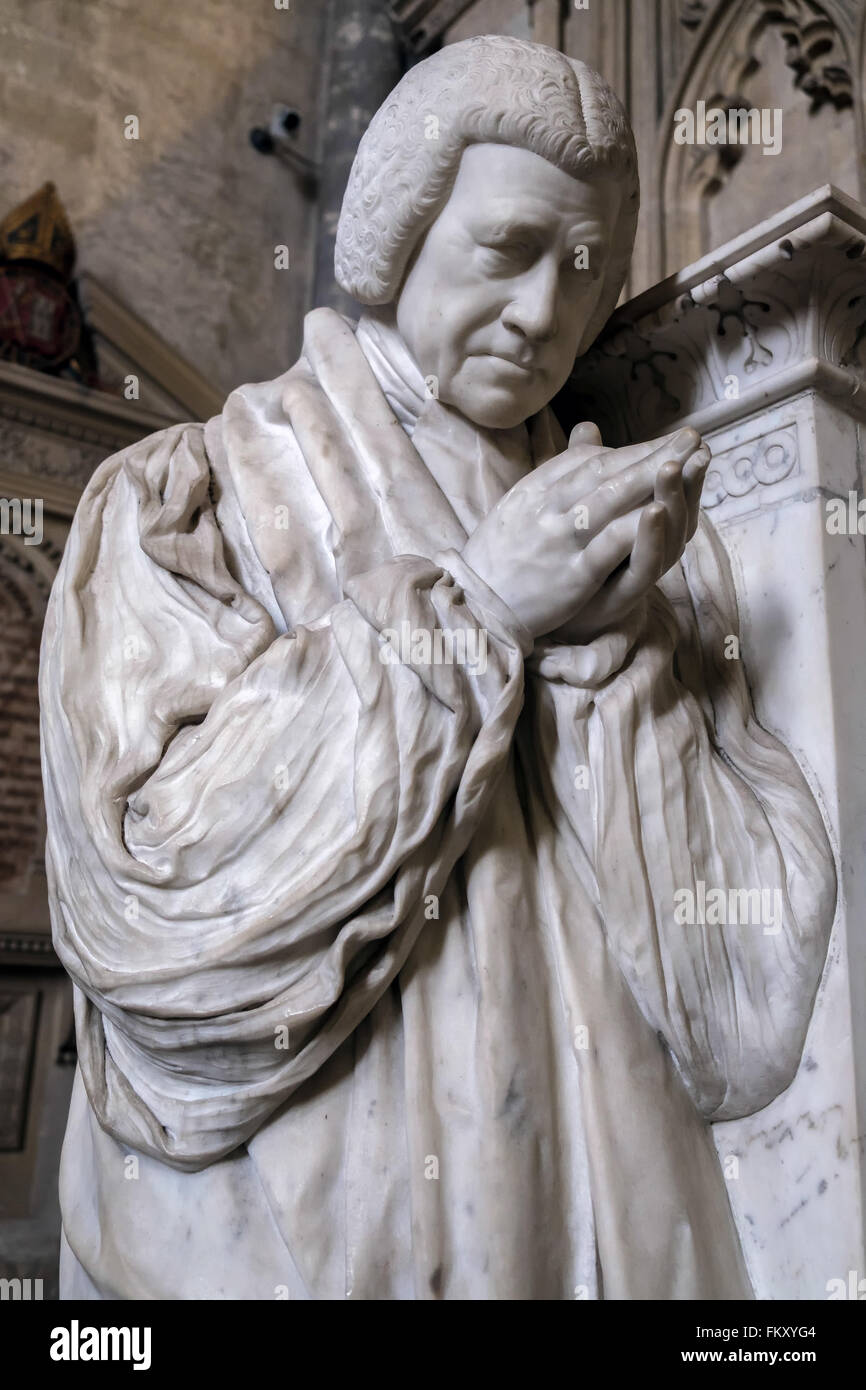 Skulptur von Reverend Brownlow Nord in der Kathedrale von Winchester Stockfoto