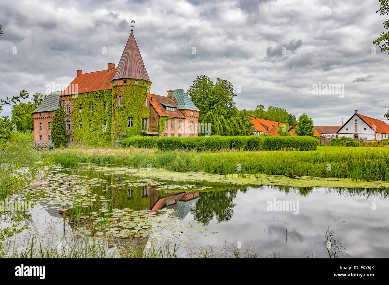 Ortofta Slott ist eine Burg in Eslov Gemeinde, Scania, in Südschweden. Stockfoto