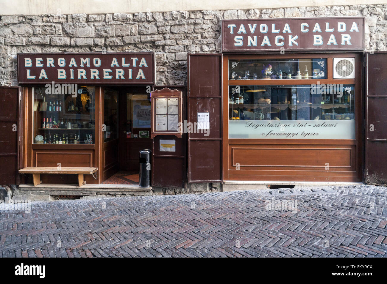 Bergamo Alta La Birreria, Città Alta, Bergamo, Lombardei, Italien. Stockfoto