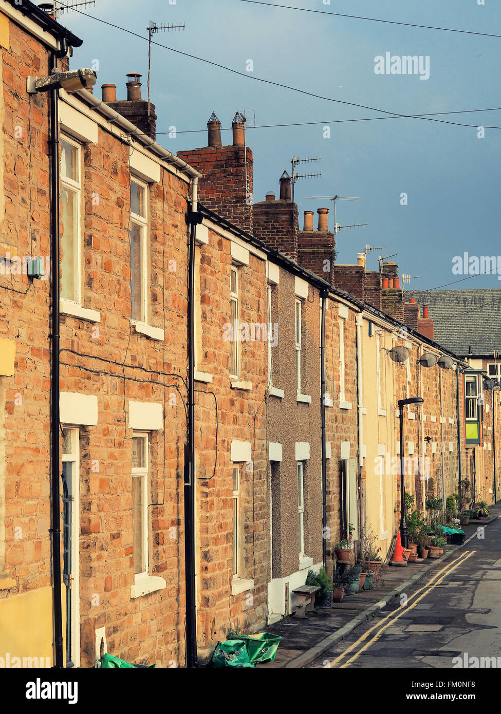 Typische Reihenhaus wohnen in Durham, England. Stockfoto