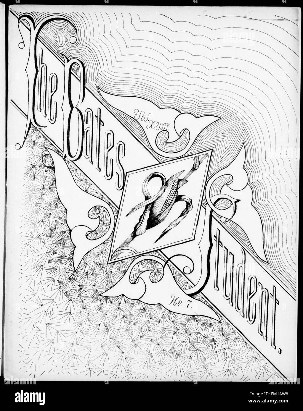 Bates Student (1890) ist eine Publikation, die Einblicke in das College-Leben, die Aktivitäten von Studenten und akademische Themen bietet und das soziale und intellektuelle Klima der Zeit reflektiert. Stockfoto