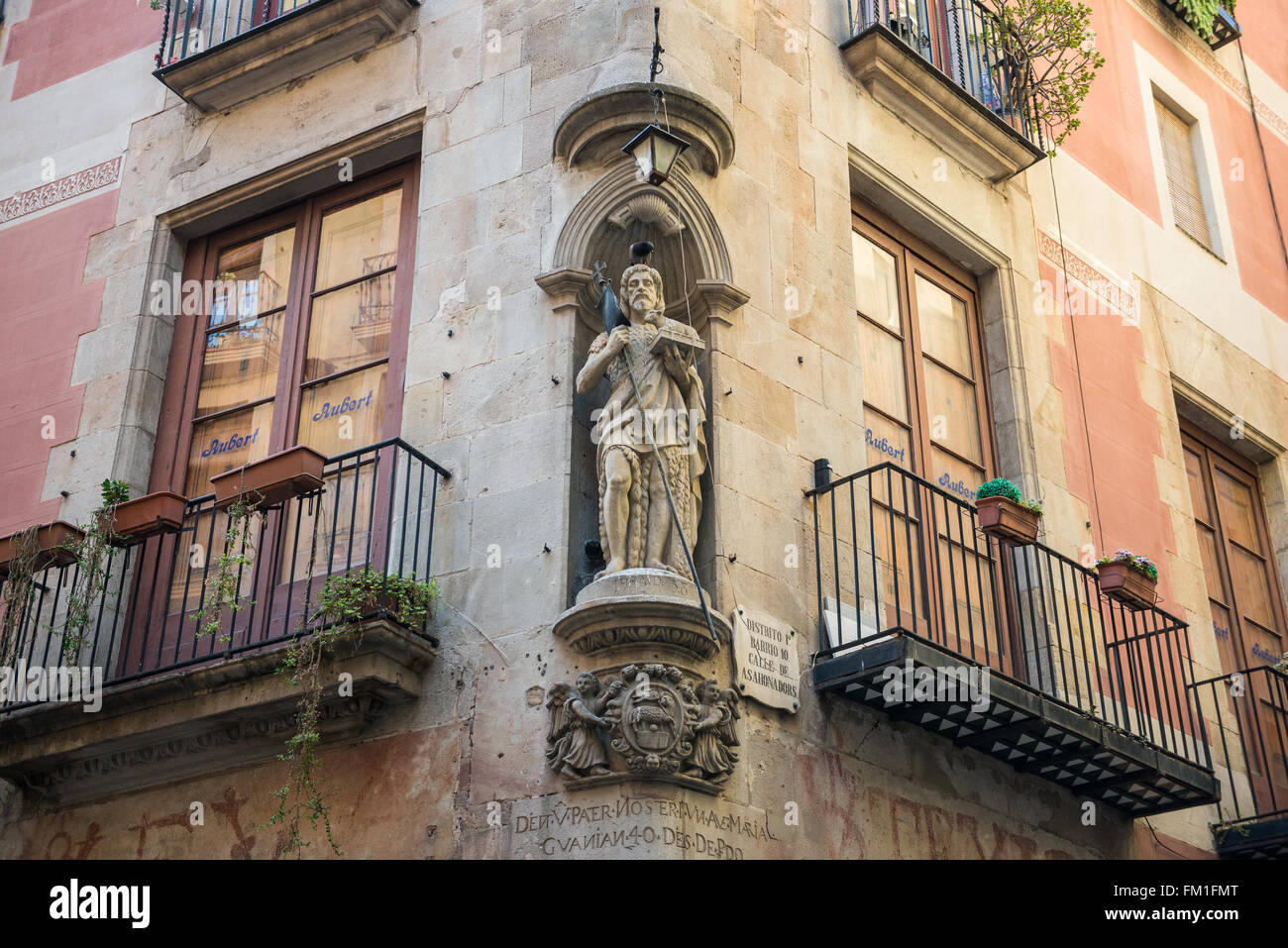 Details der Wohnung Haus in Sant Pere, Santa Caterina la Ribera Viertel Ciutat Vella Bezirk in Barcelona, Spanien Stockfoto