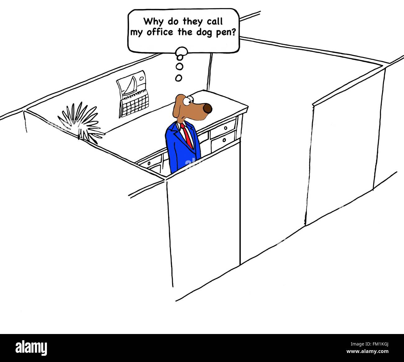 Geschäftliche Cartoon über freundlichen Hänseleien bei der Arbeit. Stockfoto