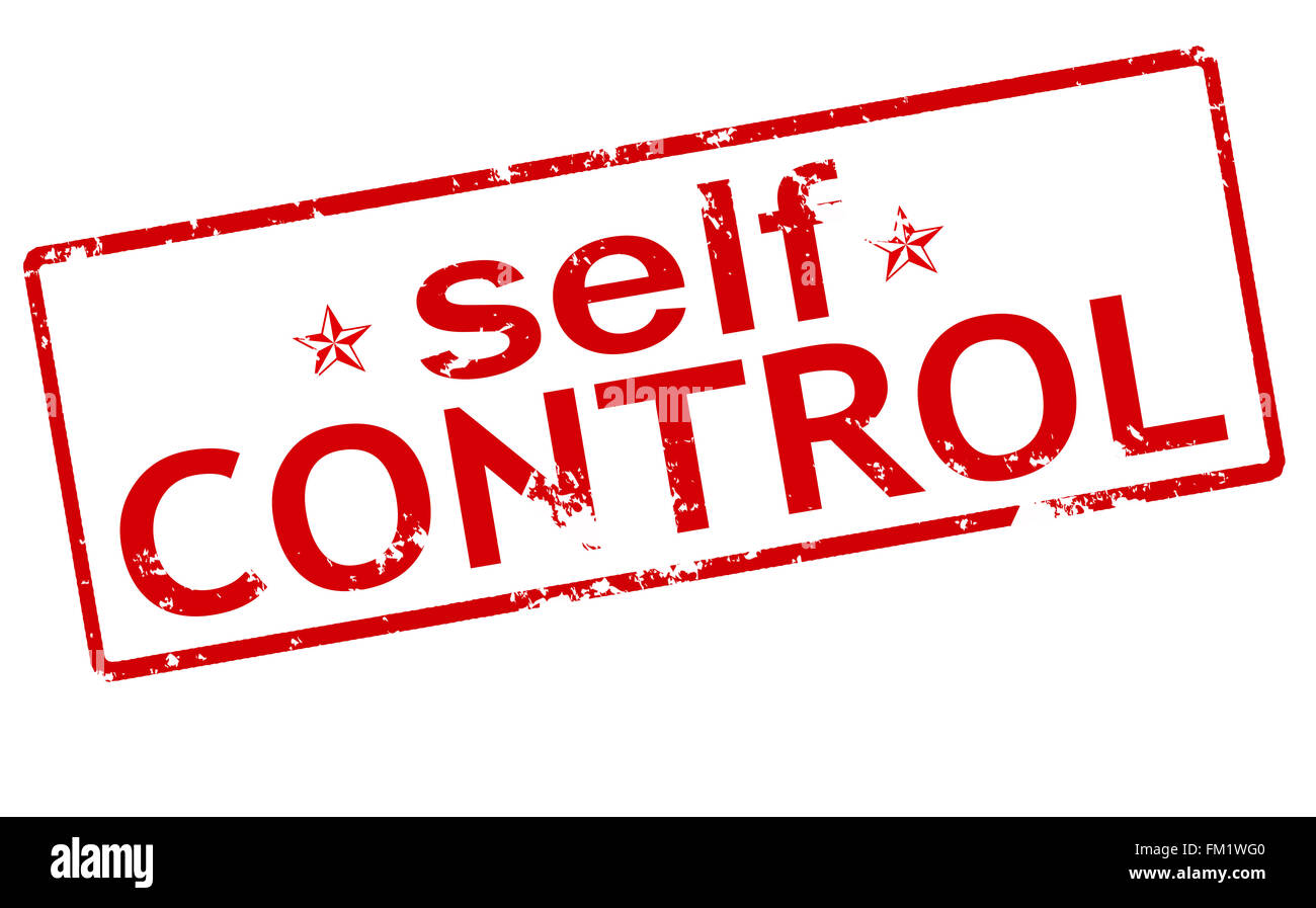 Stempel mit Text, die Selbstkontrolle in Vektor-illustration Stockfoto