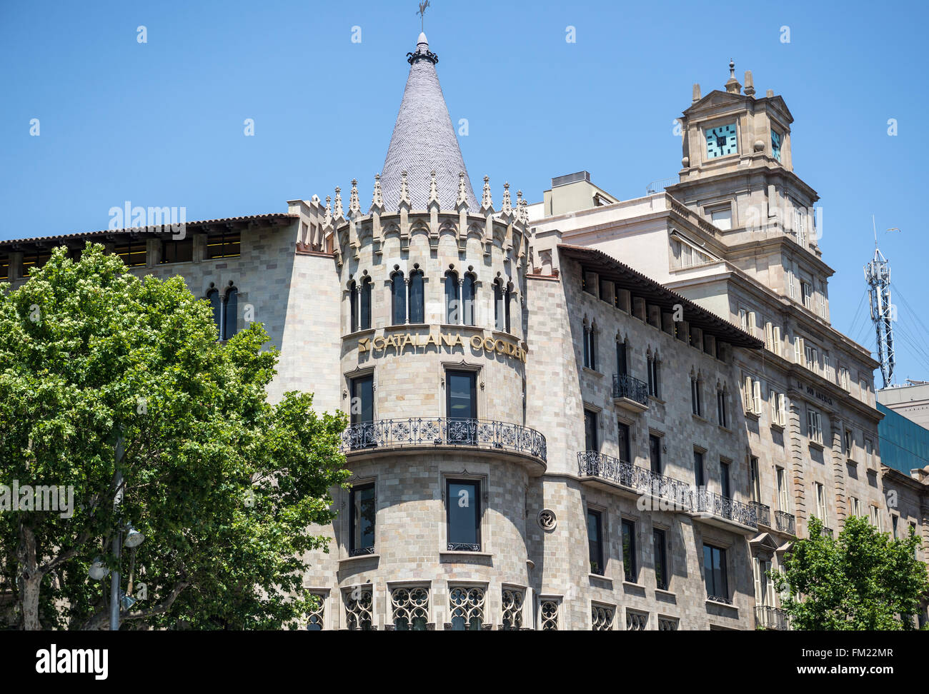 Catalana Okzident Gebäude in der Allee Passeig de Gràcia in Barcelona, Spanien Stockfoto