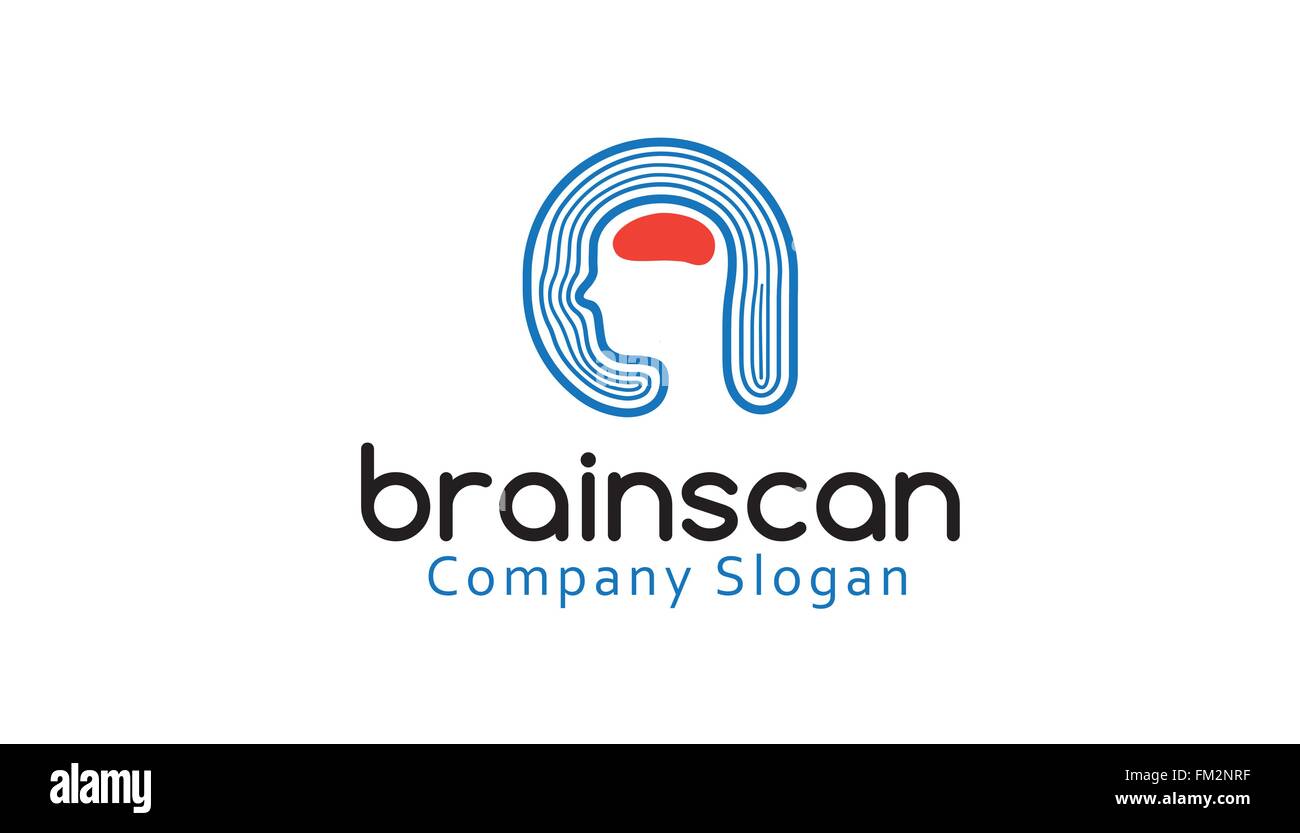 Brain Scan Logo Vektor Symbol Design Illustration Stock Vektor