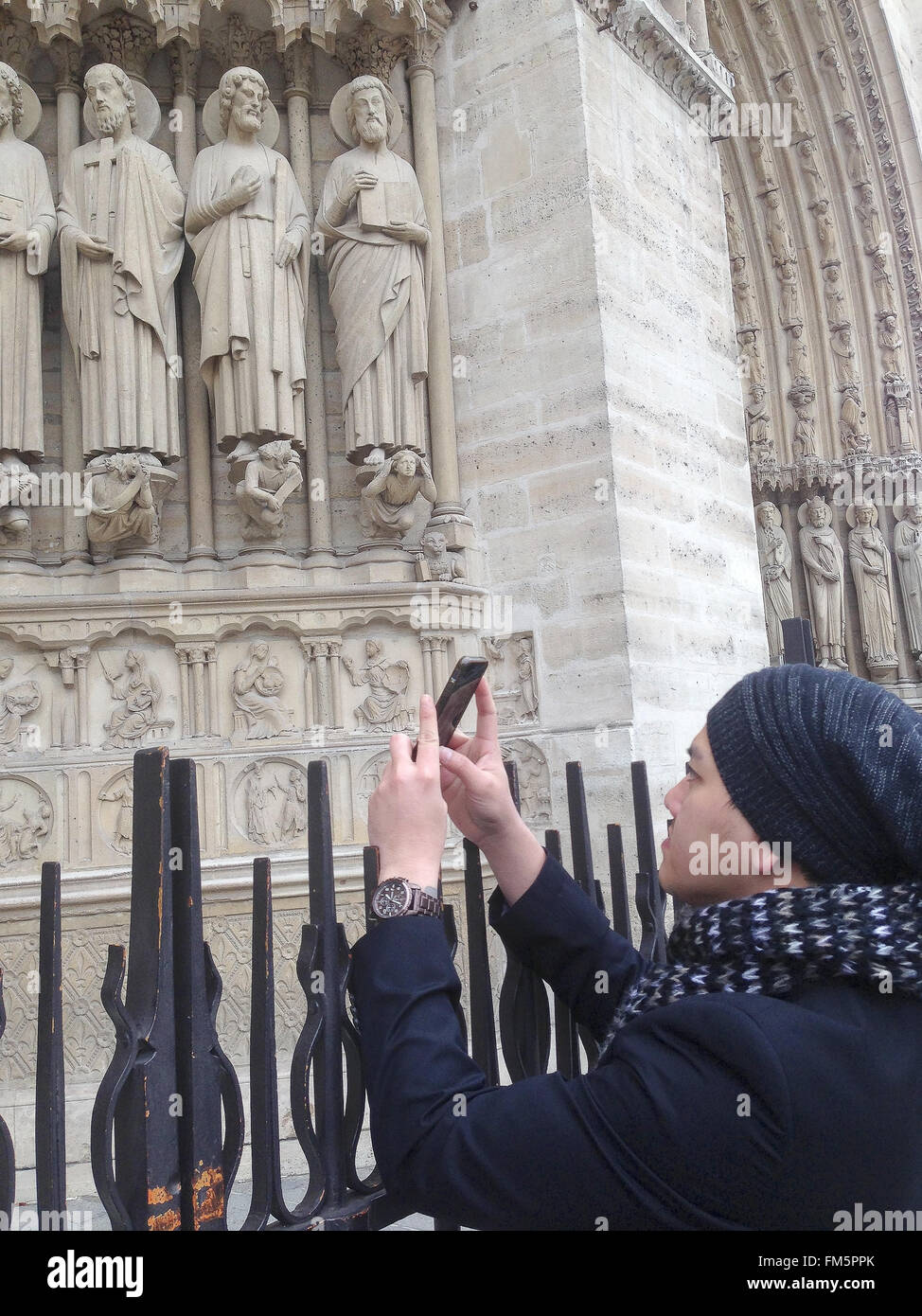 Touristischen Architekturfotografie die schönste Architektur benannt wurde. in Notre Dame de Paris Stockfoto