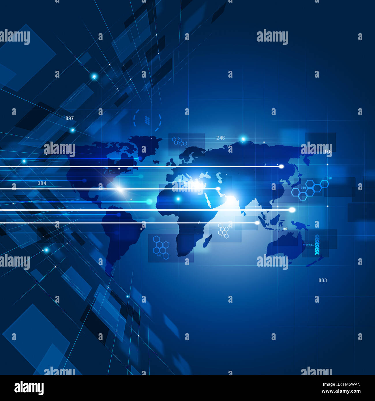 abstrakt Business und Technologie-Konzept Schnittstelle Kommunikation Hintergrund Stockfoto