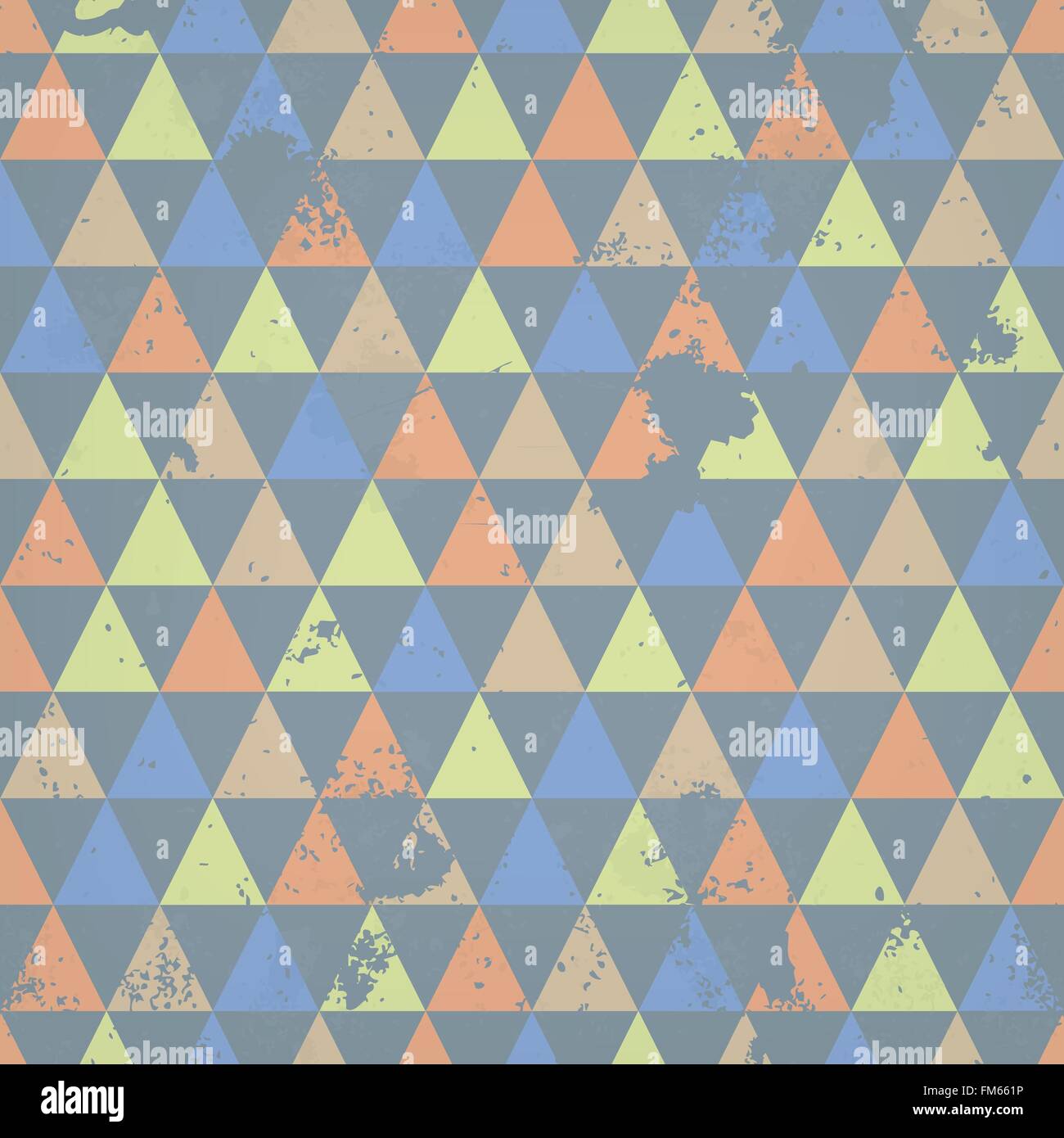Nahtlose Grunge Texturen über Pastell farbigen Dreiecke Hintergrund. Stock Vektor