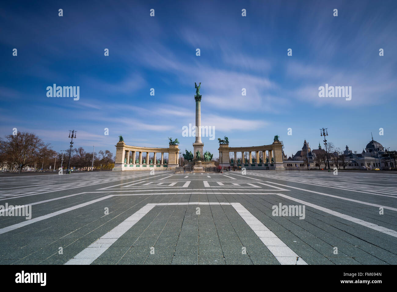 Heroes square Budapest Stockfoto